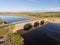 Scenic aerial birds eye irish landscape view of lahinch in county clare ireland