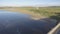 Scenic aerial birds eye panoramic irish landscape from lahinch in county clare, ireland. beautiful lahinch beach and golf course