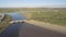 Scenic aerial birds eye panoramic irish landscape from lahinch in county clare, ireland. beautiful lahinch beach and golf course