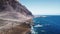 Scenic aerial coastline landscape. Cliffs and shoreline in volcanic landscape, El Hierro, Canary Islands, Spain.