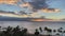 Scenic aerial panoramic Kaanapali Beach vista at sunset, Maui