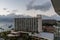 Scenic aerial panoramic Kaanapali Beach vista at sunset, Maui