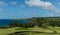 Scenic aerial panoramic vista of the Honokahua Bay, Maui, Hawaii