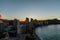 Scenic aerial panoramic Waikiki Beach vista at sunrise, Honolulu, Oahu