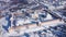 Scenic aerial view of architectural complex of medieval fortified Zaraysk Kremlin on sunny winter day, Russia