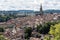 Scenic aerial view of Bern's old town seen from Rose Garden viewpoint, Switzerland.