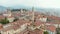 Scenic aerial view of Citta Alta, Old town district of Bergamo city