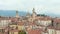 Scenic aerial view of Citta Alta, Old town district of Bergamo city