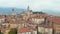 Scenic aerial view of Citta Alta, Old town district of Bergamo city