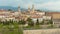 Scenic aerial view of Citta Alta, Old town district of Bergamo city