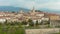 Scenic aerial view of Citta Alta, Old town district of Bergamo city