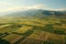 Scenic Aerial View of Farming Lands. Generative AI