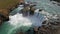 Scenic aerial view of Godafoss waterfall