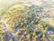 Scenic aerial view of green suburban area of Ozark, Arkansas, US