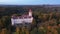 Scenic aerial view of impressive medieval Konopiste castle in autumn morning, Benesov, Czech Republic