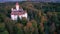 Scenic aerial view of impressive medieval Konopiste castle in autumn morning, Benesov, Czech Republic