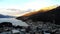 Scenic aerial view of Queenstown during sunrise