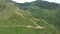 Scenic aerial view of rocky cliff edge at Goor village in Dagestan