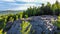 Scenic aerial view of Rocky Mountain Summit at Adirondacks area