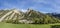 Scenic Alpes mountains near Prad with river Bleone