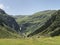 Scenic Alpine rocky alpine valley of Sportgastein in summer.