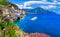 Scenic Amafi coast. view of Atrani village, Campania, Italia