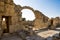 Scenic arch in remains of Saranta Kolones fortress in Paphos