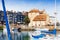 Scenic architecture of old pier at Honfleur