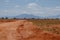 Scenic arid landscapes against sky at Tsavo West National Park in Kenya