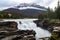 Scenic athabasca waterfall and canyon, japser national park, alberta, canada