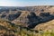 Scenic badland view of Horsethief canyon in Drumheller, alberta, canada