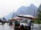 A scenic bamboo raft ride down the Yulong River near Chaolong China.