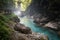 Scenic beautiful tolmin gorges in triglav national park, slovenia