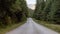 Scenic Bike path in Green Canadian Rain Forest.