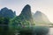 Scenic boat ride on Li river in Guilin China