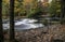 Scenic Bond falls in Michigan upper peninsula during autumn time