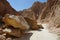 Scenic boulders in the desert canyon, Israel