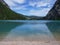 Scenic Braies Lake in Italian Alps Mountains, Italy