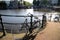 Scenic Bycicle in an Amsterdam Canal