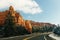 Scenic byway on Highway 14 through Cedar Canyon toward Cedar Breaks and Bryce Canyon National Park