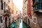 Scenic canal with old architecture in Venice, Italy