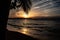 Scenic caribbean sunset in Las Terrenas, Dominican Republic