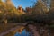 Scenic Cathedral Rock Reflection in Autumn