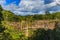 Scenic Chamarel Waterfalls in jungle of Mauritius island