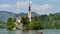 Scenic Church on Lake Bled Island TimeLapse 3840 2160 4K UHD