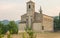 Scenic church near Luberon village during morning time