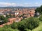 Scenic city view from the Kloster Michelsberg in Bamberg