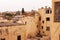 Scenic cityscape with old yellow buildings in the Medina of Fez, Marocco