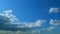 Scenic Cloudy Sky With Different Types Of Clouds. Different Layers Of Clouds In Blue Sky. White And Blue Colors