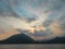 A scenic cloudy sunset in the alpine hills above Lago di Como, Lombardy, northern Italy.